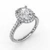 New Fana Oval Diamond Halo Engagement Ring With Diamond Band