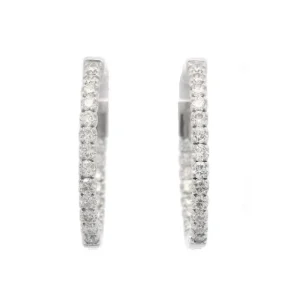 Discount Kelley Collection Oval Diamond Hoop Earrings