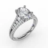 Online Fana Oval Diamond Solitaire Engagement Ring With Triple-Row Tapered Diamond Band