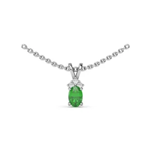 Outlet Fana Oval Emerald and Diamond Pendant