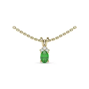 Outlet Fana Oval Emerald and Diamond Pendant