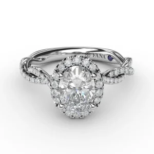 Fashion Fana Oval Halo with Diamond Twist Shank