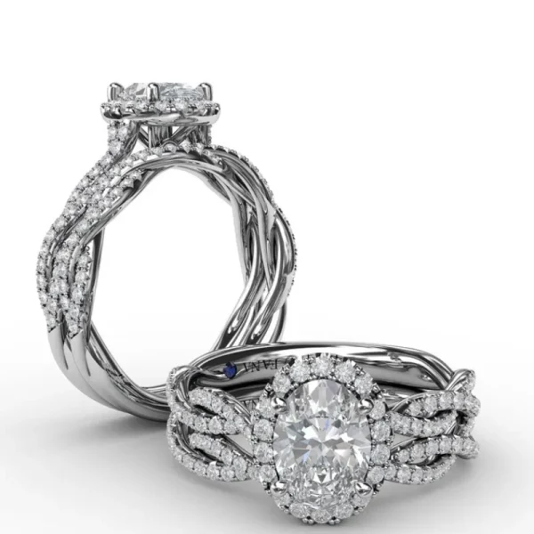 Fashion Fana Oval Halo with Diamond Twist Shank