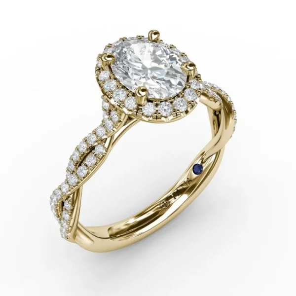 Fashion Fana Oval Halo with Diamond Twist Shank