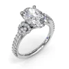 Clearance Fana Oval Love Knot Diamond Engagement Ring