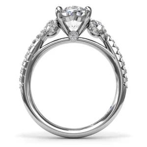 Clearance Fana Oval Love Knot Diamond Engagement Ring