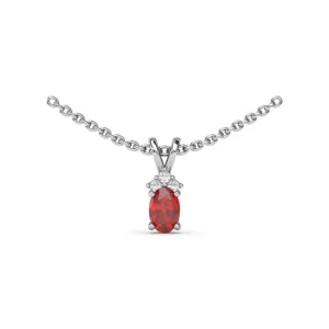 Outlet Fana Oval Ruby and Diamond Pendant