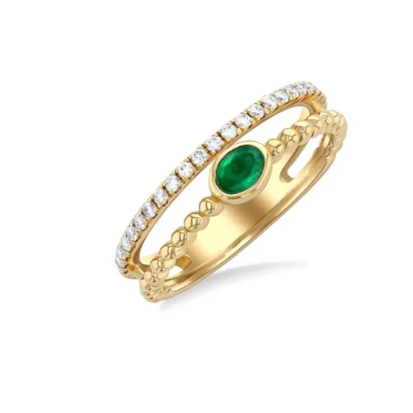 New Kelley Collection Oval Shape Emerald & Diamond Ring