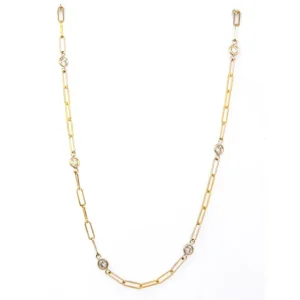 Clearance Kelley Collection Paper Clip Diamond Station Necklace