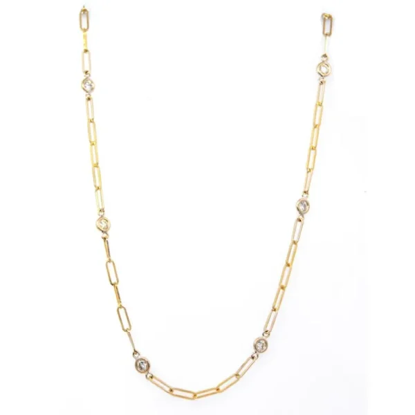 Clearance Kelley Collection Paper Clip Diamond Station Necklace