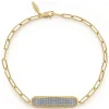 Best Gabriel & Co Paperclip Diamond Pave Bar Chain Bracelet