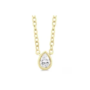 Sale Kelley Collection Pear Shape Bezel Set Petite Diamond Fashion Pendant