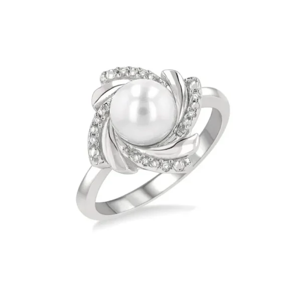 Fashion Kelley Collection Pearl & Diamond Ring