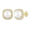 Clearance Kelley Collection Pearl & Petite Halo Diamond Earrings