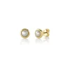 New Shy Creation Pearl Circle Stud Earrings