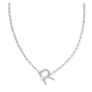 New Kendra Scott Pearl Silver Letter R Short Pendant Necklace in Freshwater Cultured Pearl