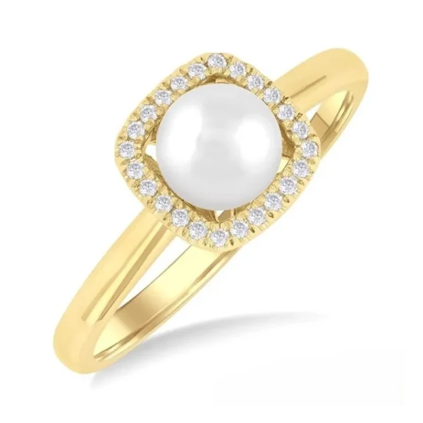 Discount Kelley Collection Petite Pearl & Diamond Ring