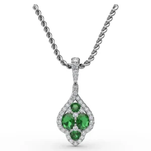 New Fana Precious Emerald and Diamond Pendant