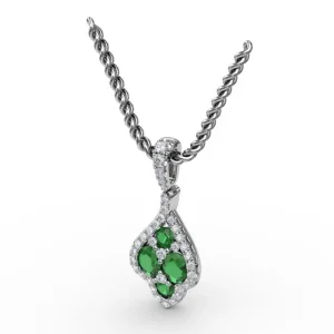 New Fana Precious Emerald and Diamond Pendant