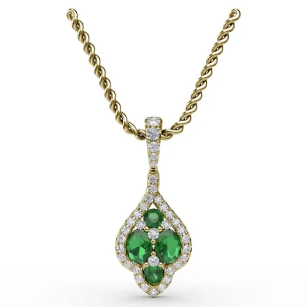 New Fana Precious Emerald and Diamond Pendant