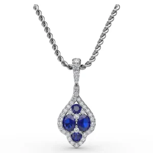 Fashion Fana Precious Sapphire and Diamond Pendant