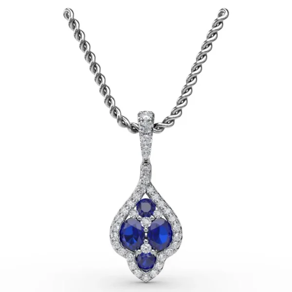 Fashion Fana Precious Sapphire and Diamond Pendant