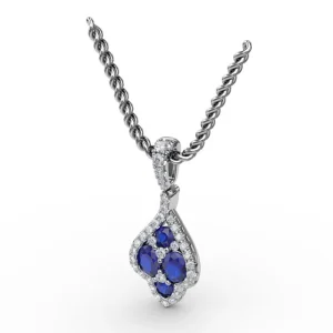 Fashion Fana Precious Sapphire and Diamond Pendant