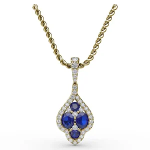 Fashion Fana Precious Sapphire and Diamond Pendant