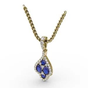 Fashion Fana Precious Sapphire and Diamond Pendant