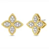 Outlet Roberto Coin Princess Flower Medium Diamond Stud Earrings