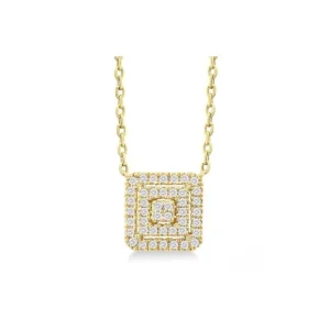 Sale Kelley Collection Princess Shape Petite Halo Diamond Pendant