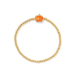 Fashion Kendra Scott Pumpkin Gold Stretch Bracelet in Orange Mother-of-Pearl