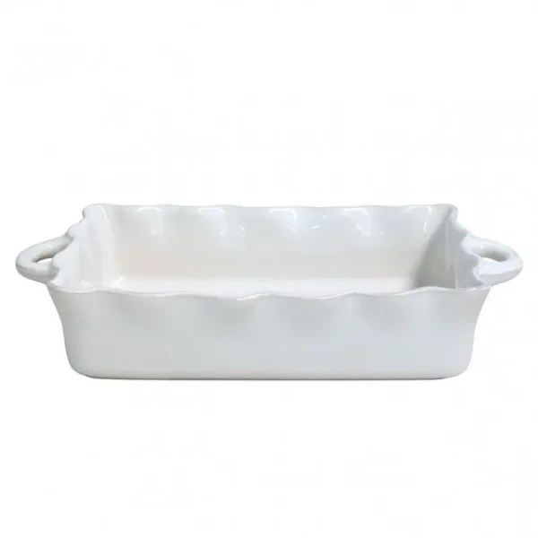 Best Casafina Living 17" Cook & Host Large Rectangle Ruffled Baker-White