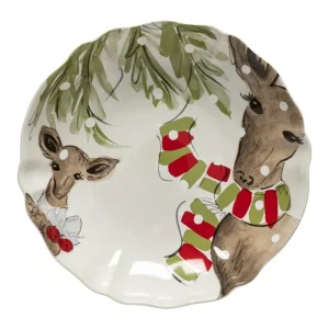 Hot Casafina Living 13.5" Deer Friends Serving Bowl - White