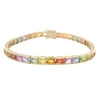 Clearance Dilamani Rainbow Sapphire Emerald Cut Bracelet