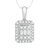 Fashion Kelley Collection Round & Baguette Diamond Pendant