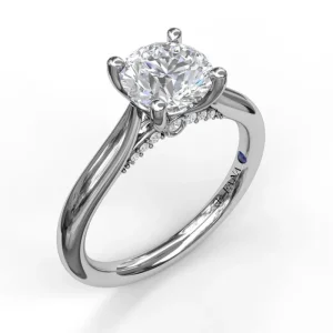 Outlet Fana Round Cut Solitaire With Decorated Bridge