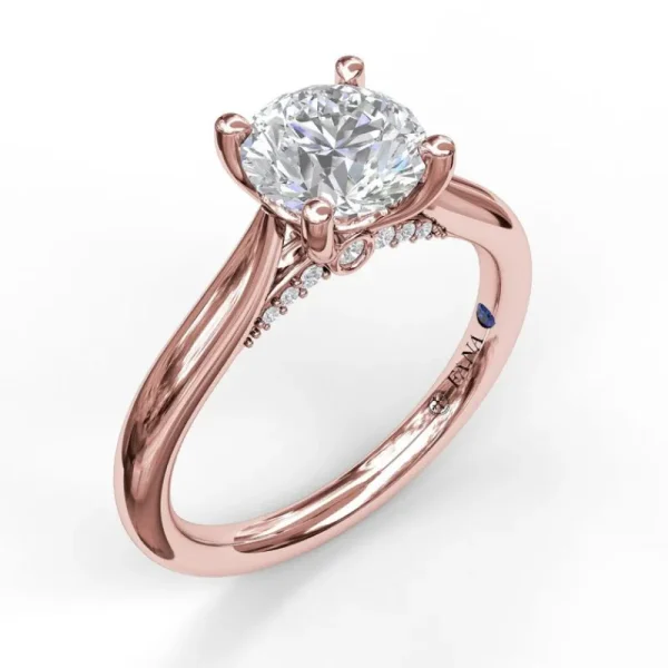 Outlet Fana Round Cut Solitaire With Decorated Bridge