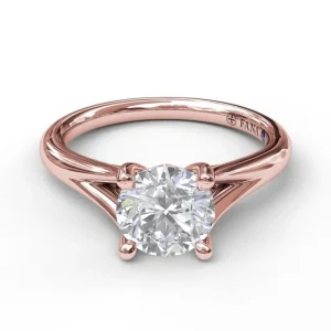 Sale Fana Round Cut Solitaire With Delicate Split Band