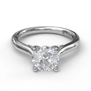 Outlet Fana Round Cut Solitaire With Decorated Bridge