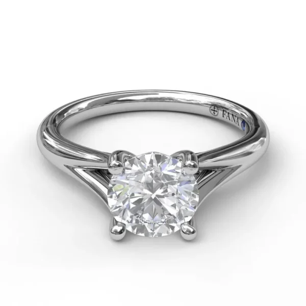 Sale Fana Round Cut Solitaire With Delicate Split Band