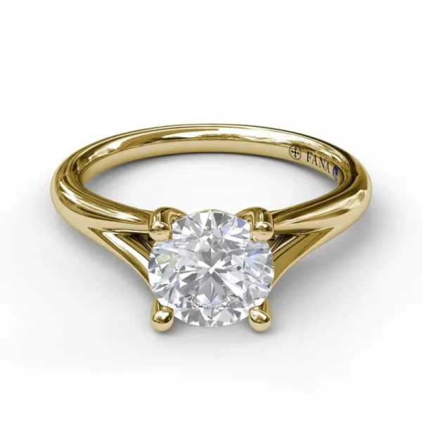 Sale Fana Round Cut Solitaire With Delicate Split Band