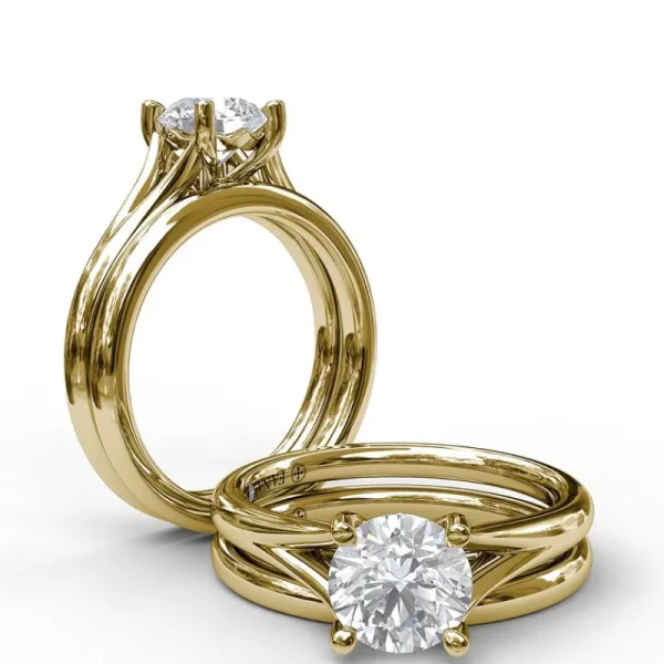 Sale Fana Round Cut Solitaire With Delicate Split Band