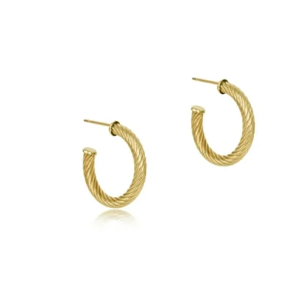 Hot ENewton Design Round Gold Textured Twist Hoop Earrings