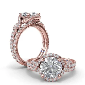 Discount Fana Round Love Knot Diamond Engagement Ring