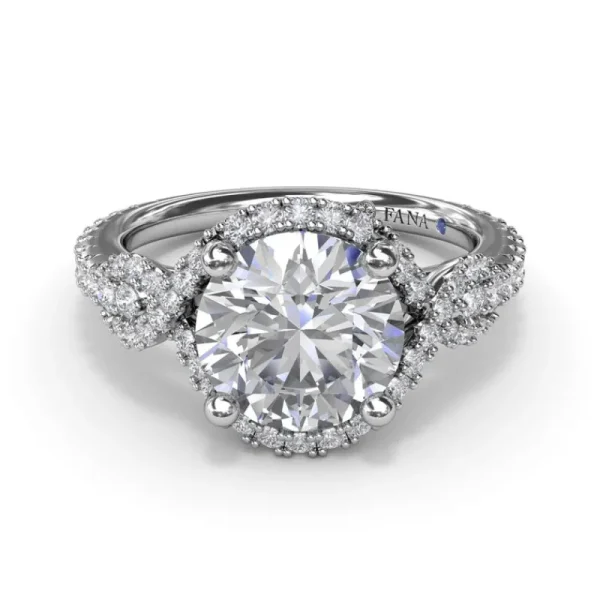 Discount Fana Round Love Knot Diamond Engagement Ring