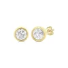 Best Kelley Collection Round Shape Bezel Set Petite Diamond Fashion Earrings