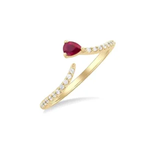 Online Kelley Collection Ruby & Diamond Petite Fashion Open Ring