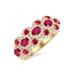 Outlet Kelley Collection Ruby & Halo Diamond Ring