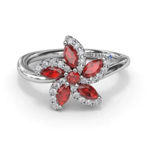 Fashion Fana Ruby and Diamond Catalina Ring